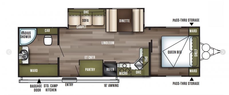 2018 FOREST RIVER WILDWOOD FSX 27RBK Floorplan
