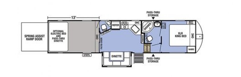 2018 FOREST RIVER XLR BOOST 36DSX13 Floorplan