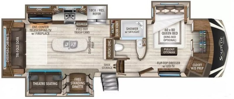 2018 GRAND DESIGN SOLITUDE 310GK Floorplan