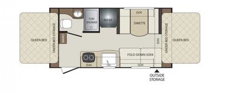 2018 KEYSTONE RV CROSSFIRE BULLET 1650EX Floorplan