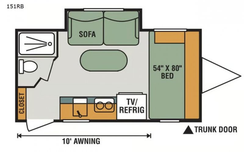 2018 K-Z SPORTSMEN 151RB Floorplan