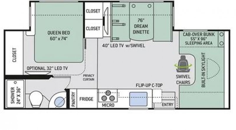 2018 THOR QUANTOM RC25 Floorplan