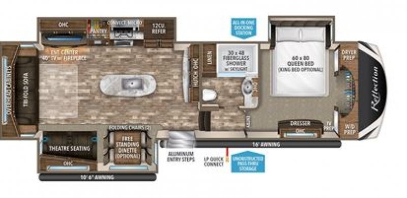 2019 GRAND DESIGN REFLECTION 337RLS Floorplan