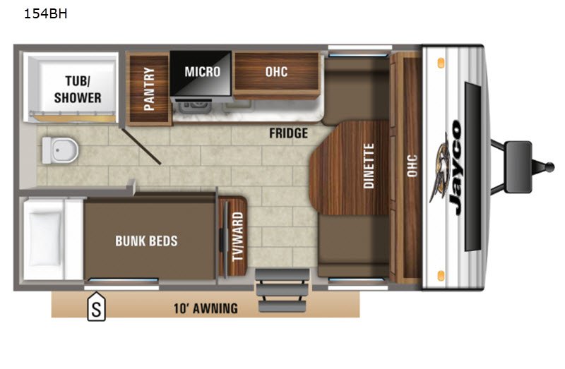 2019 JAYCO JAYFLIGHT SLX 154BH Floorplan