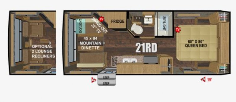 2019 OUTDOORS RV CREEKSIDE 21RD Floorplan