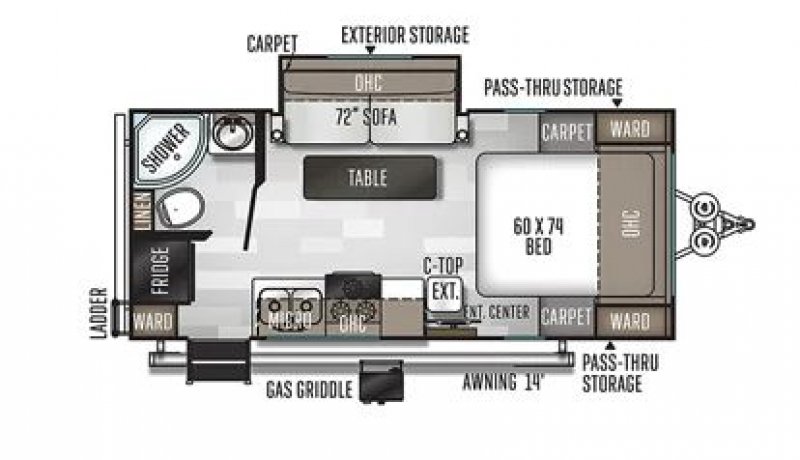 2020 FOREST RIVER ROCKWOOD MINI-LITE 2109S Floorplan
