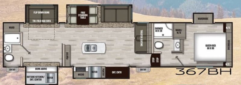 2021 COACHMEN CHAPARRAL 367BH Floorplan