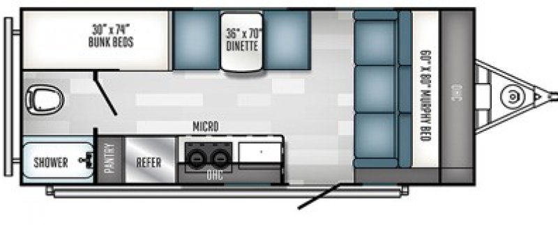 2021 FOREST RIVER PALOMINO REAL-LITE 188 Floorplan