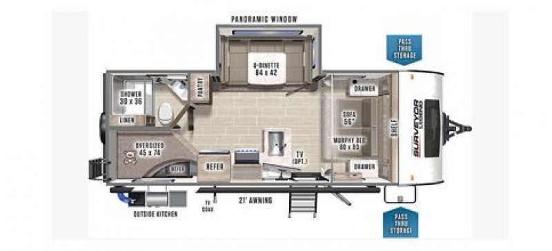 2021 FOREST RIVER SURVEYOR 240BHLE Floorplan