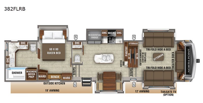 2021 JAYCO NORTH POINT 382FLRB Floorplan