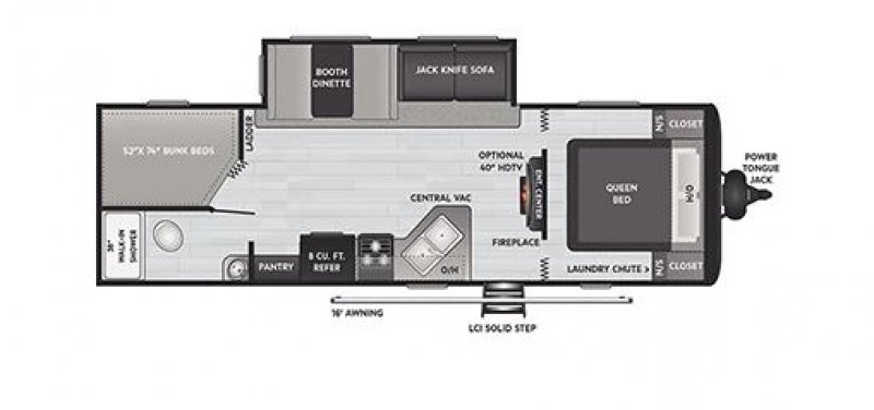 2021 KEYSTONE RV HIDEOUT 26BHSWE Floorplan