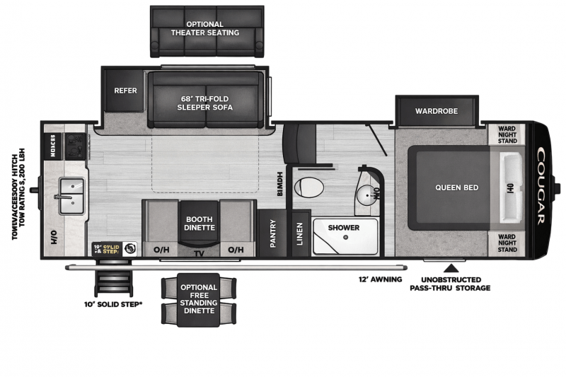 2022 KEYSTONE RV COUGAR 23ML Floorplan