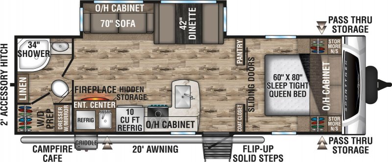 2022 VENTURE RV SPORT TREK 271VMB Floorplan