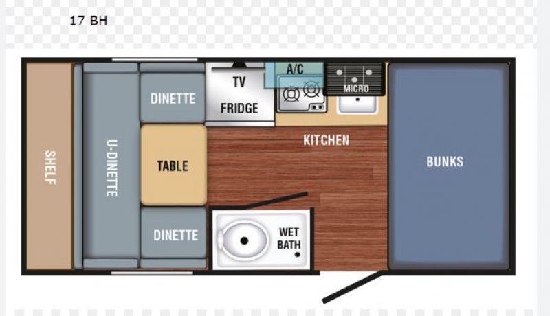 2022 BRAXTON CREEK RV BUSHWACKER 17BH Floorplan