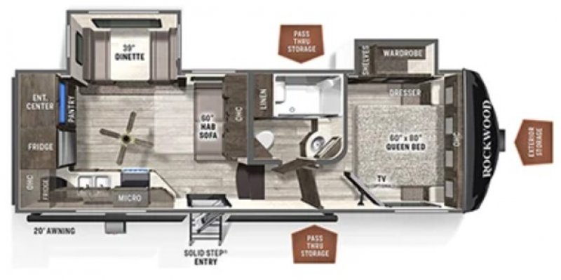 2022 FOREST RIVER ROCKWOOD PREMIUM 2445WS Floorplan