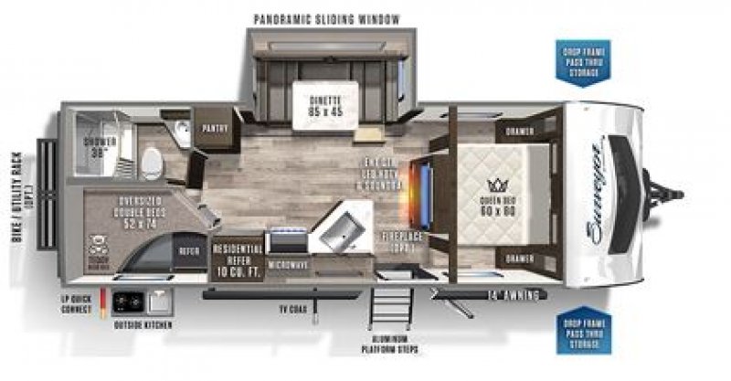 2022 FOREST RIVER SURVEYOR 24BHS Floorplan