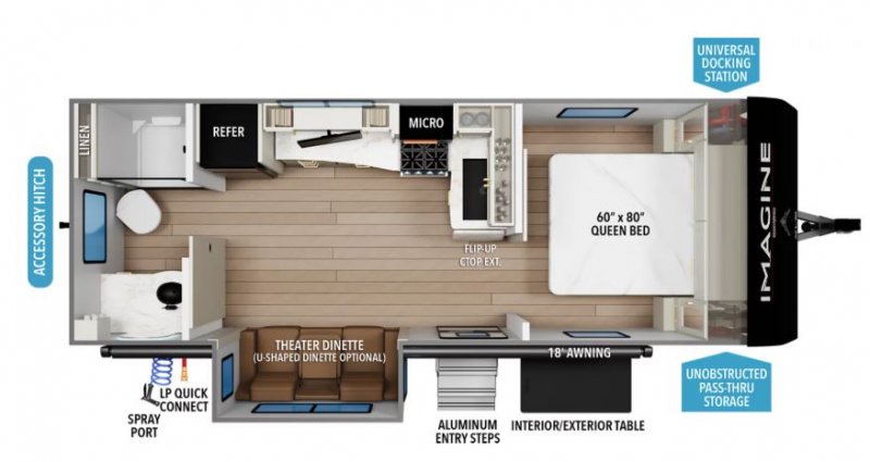 2022 GRAND DESIGN IMAGINE XLS 22RBE Floorplan