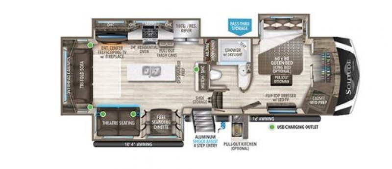2022 GRAND DESIGN SOLITUDE 310GK Floorplan