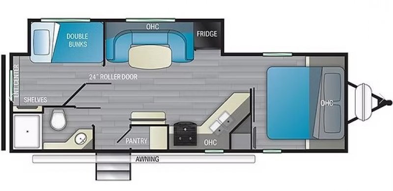 2022 HEARTLAND NORTH TRAIL 24DBS Floorplan
