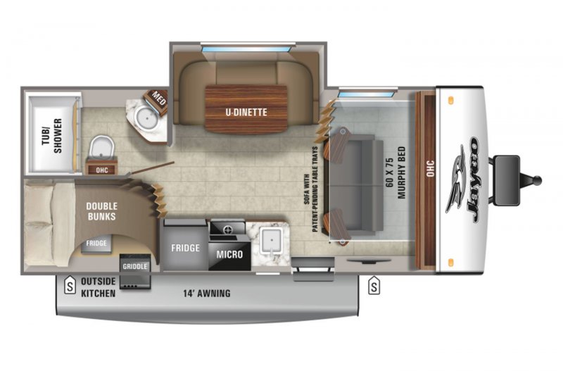 2022 JAYCO FEATHER MICRO 199MBS Floorplan