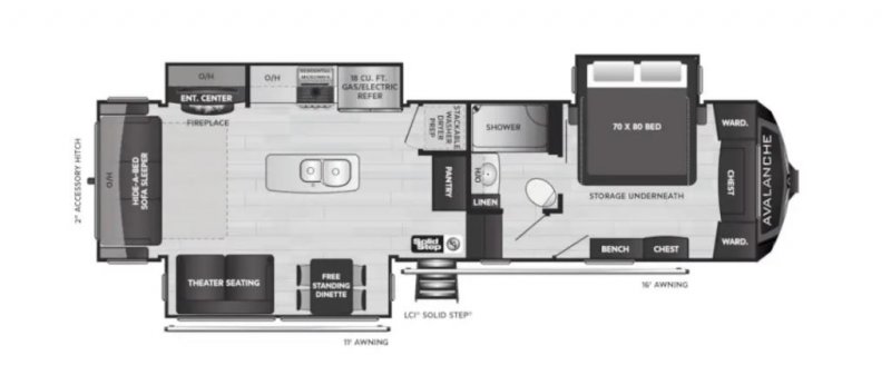 2022 KEYSTONE RV AVALANCHE 312RS Floorplan