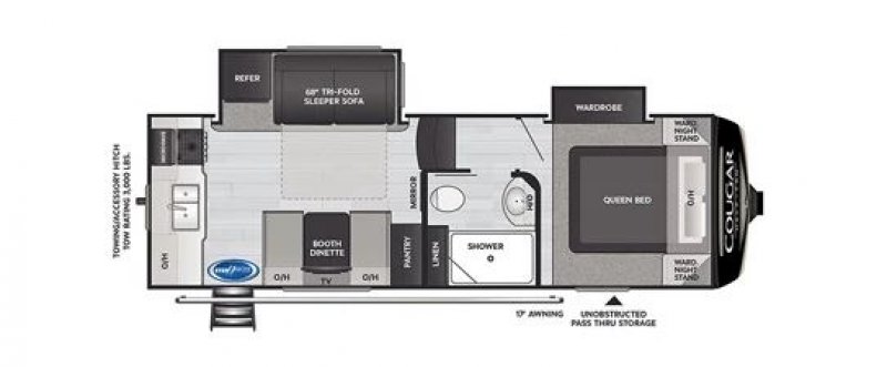 2022 KEYSTONE COUGAR 23MLS Floorplan