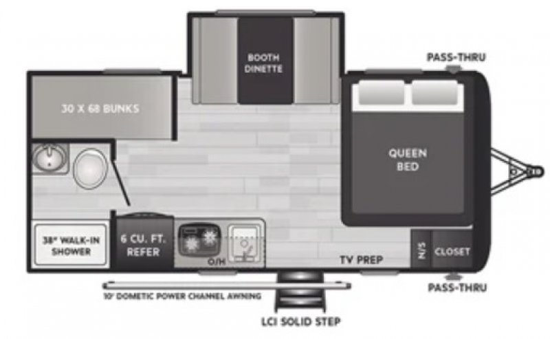2022 KEYSTONE HIDEOUT 176BH Floorplan