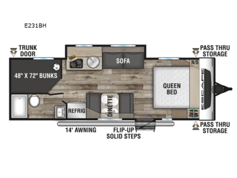 2022 KZ-RV ESCAPE 321BH Floorplan