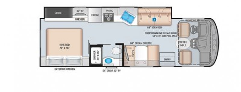 2022 THOR MOTOR COACH HURRICANE 29M Floorplan