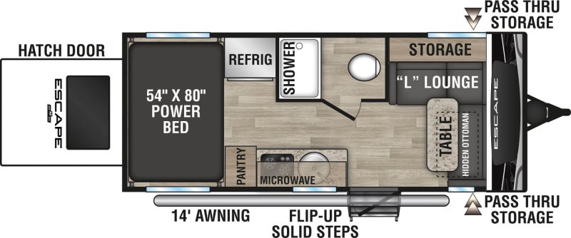 2023 KZ-RV ESCAPE E18 HATCH Floorplan