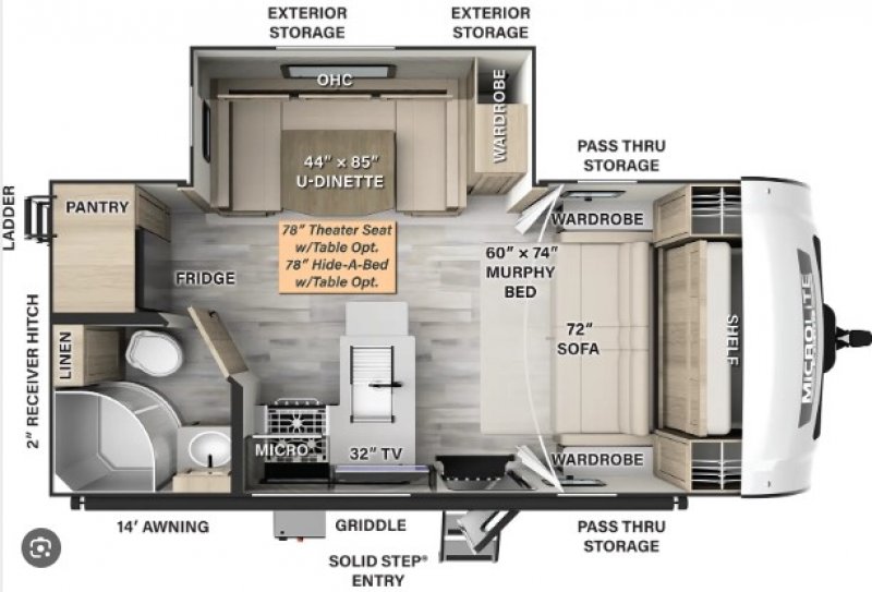 2023 FOREST RIVER FLAGSTAFF MICRO 21DS Floorplan
