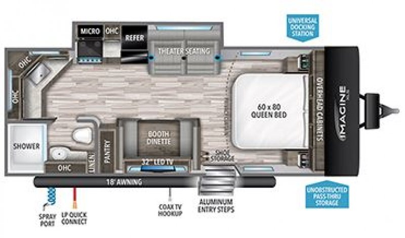 2023 GRAND DESIGN IMAGINE XLS 22MLE Floorplan