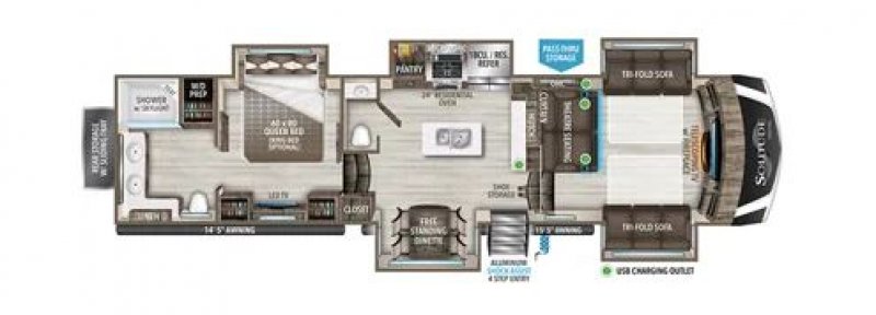 2023 GRAND DESIGN SOLITUDE 380FL Floorplan