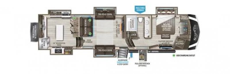 2023 GRAND DESIGN SOLITUDE 390RK Floorplan