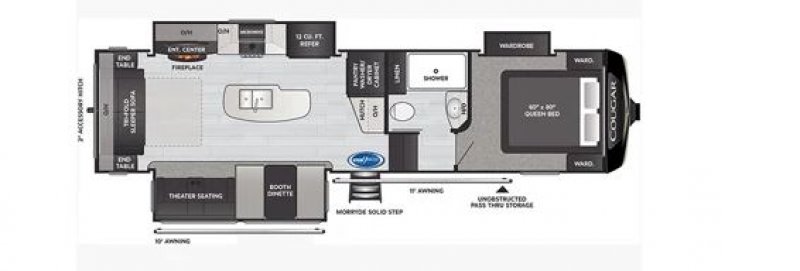 2023 KEYSTONE COUGER 290RLS Floorplan