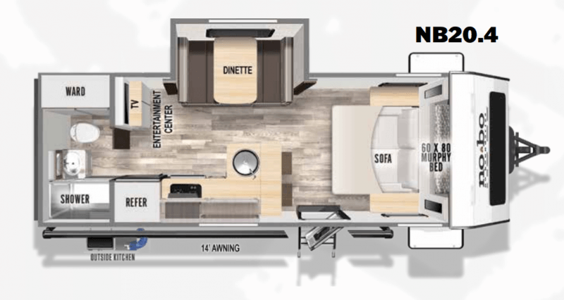 2024 FOREST RIVER NO-BO 20.4BM Floorplan