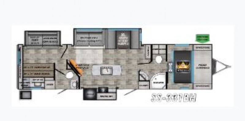 2024 CROSSROADS RV SUNSET SUPER LITE 331BH Floorplan