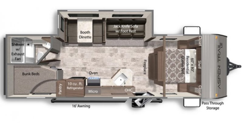 2024 DUTCHMEN ASPEN TRAIL 26BHWE Floorplan