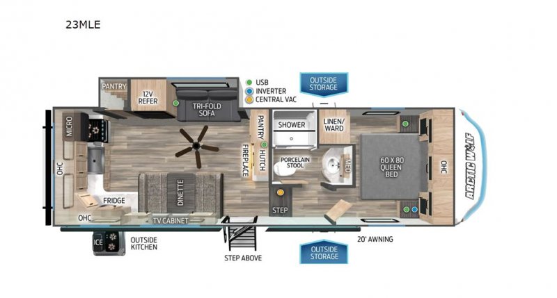 2024 FOREST RIVER ARTIC WOLF 23MLE Floorplan