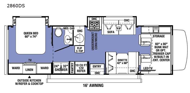 2024 FOREST RIVER SUNSEEKER 2860DS Floorplan