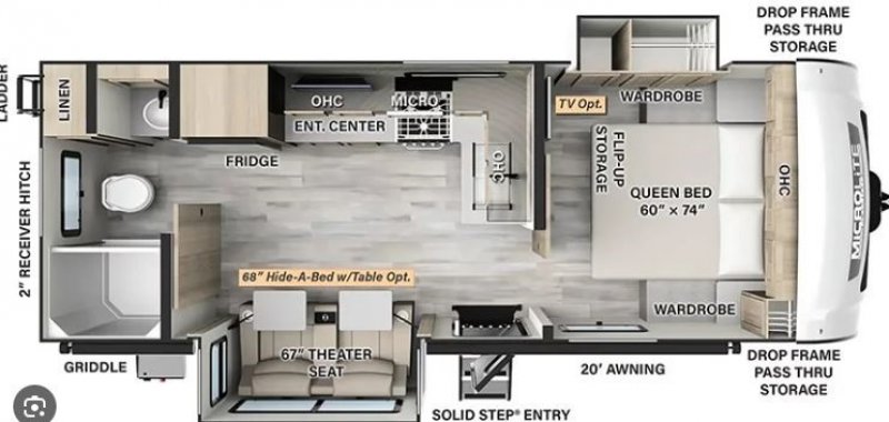 2025 FOREST RIVER ROCKWOOD MINI-LITE 2518S Floorplan