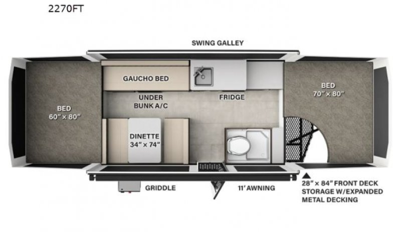 2025 FOREST RIVER ROCKWOOD FREEDOM 2270 Floorplan