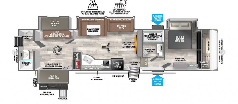 2025 FOREST RIVER SALEM 356QB Floorplan