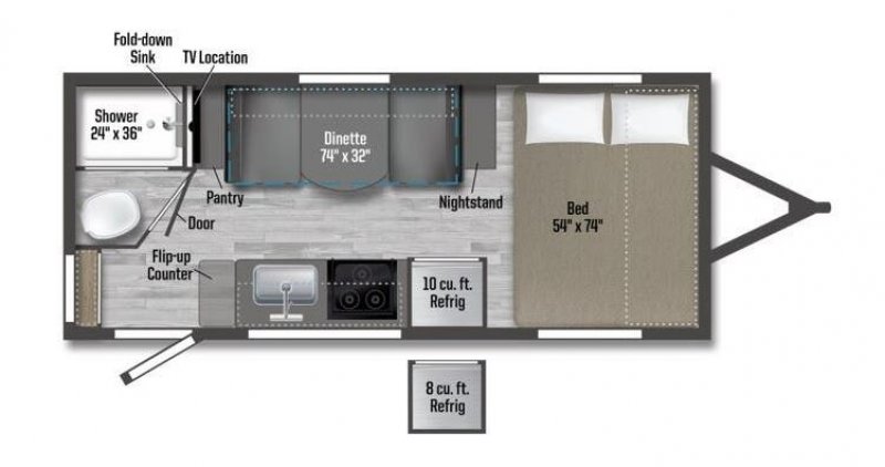 2025 WINNEBAGO MICRO MINNIE 1720FB Floorplan