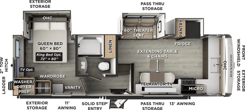 2026 FOREST RIVER ROCKWOOD ULTRALITE 290SFK Floorplan