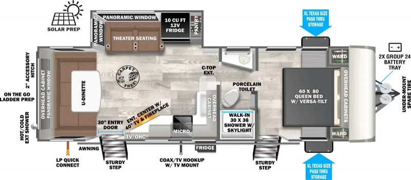 2025 FOREST RIVER SALEM 24RDHL Floorplan