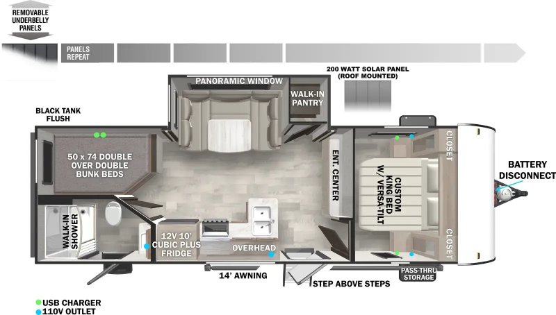 2025 FOREST RIVER WILDWOOD X-LITE 241BHXL Floorplan