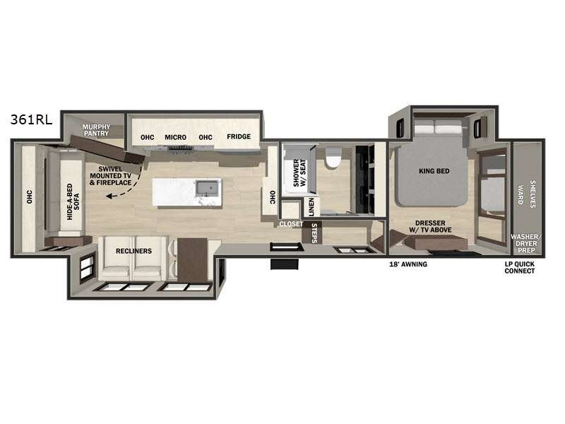 2026 FOREST RIVER CEDAR CREEK 361RL Floorplan