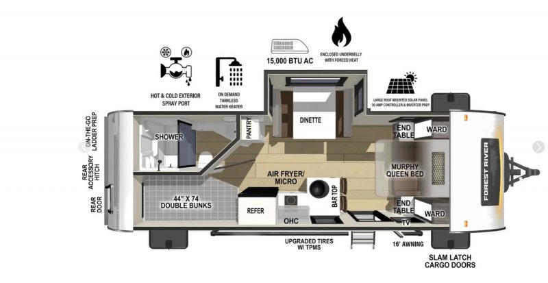 2026 FOREST RIVER R POD 203 Floorplan