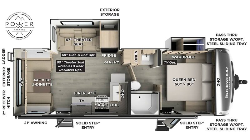 2026 FOREST RIVER ROCKWOOD ULTRALITE 2618RD Floorplan